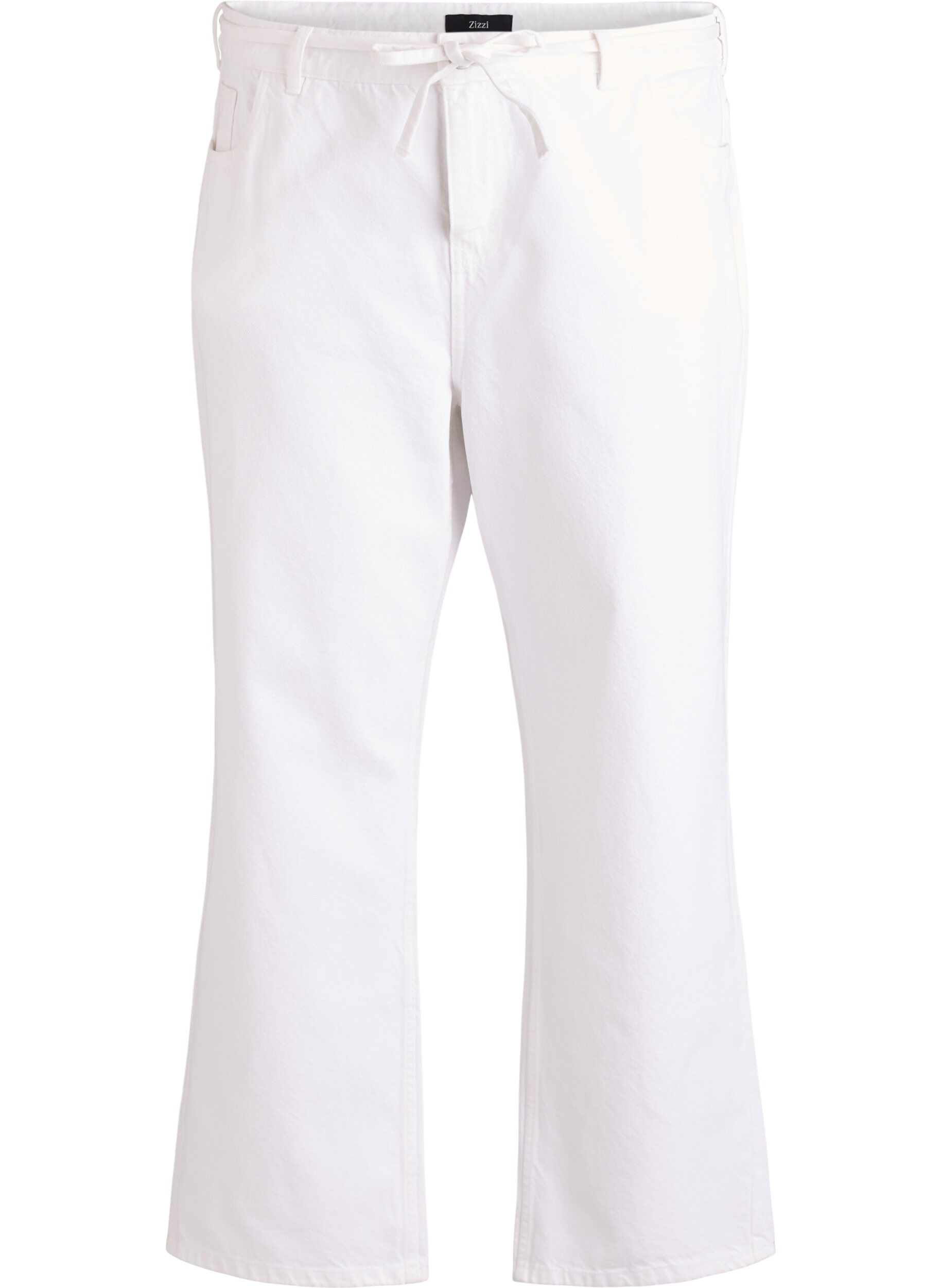 Raka jeans med knytsk&auml;rp