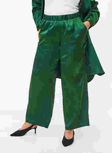 Byxor i lös passform med fickor och resårkant, Formal Garden, Model image number 2