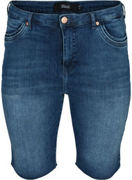 Amy jeansshorts med hög midja, Blue denim