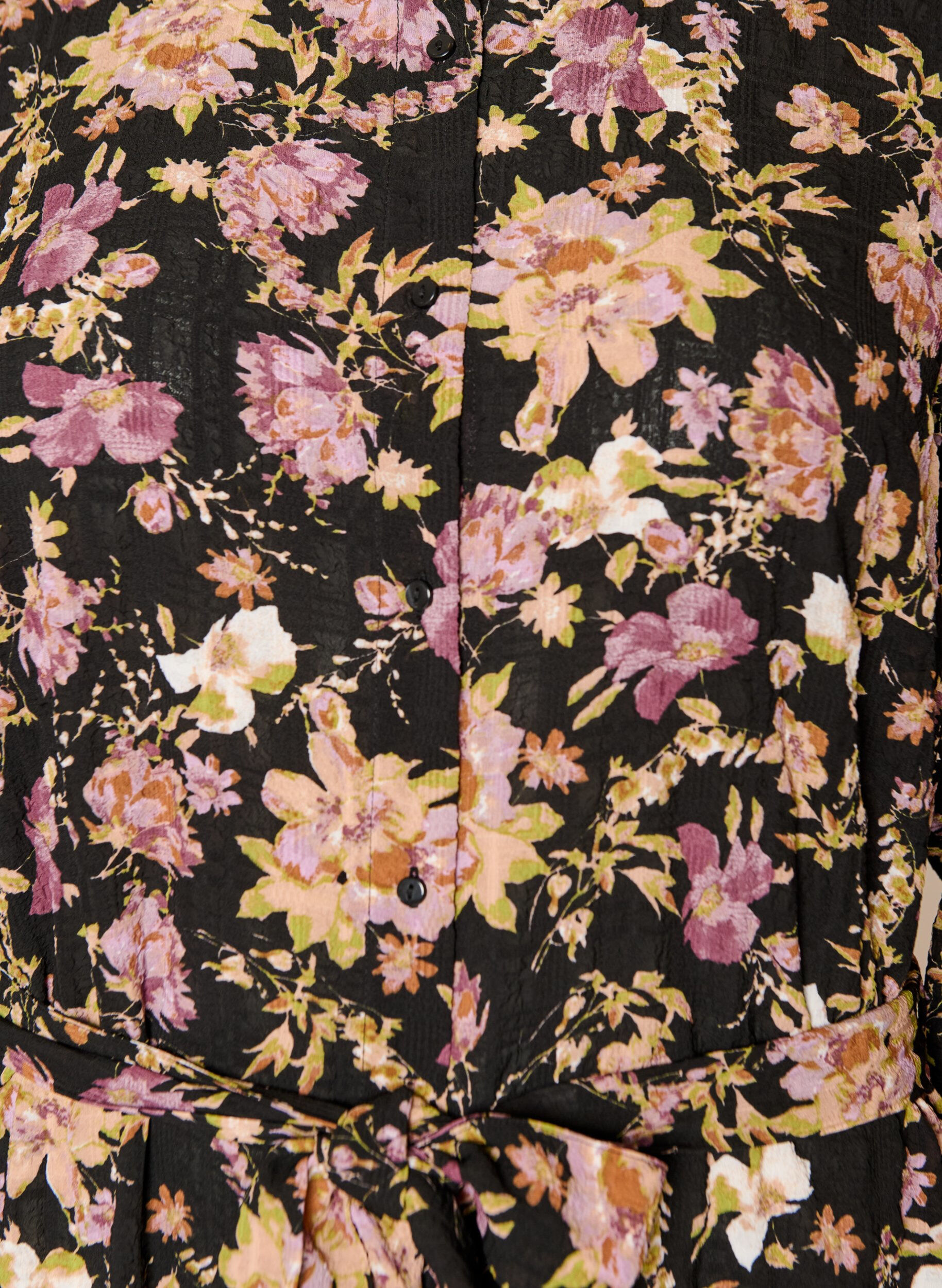 ZizziMidikl&auml;nning med blomm&ouml;nster och avtagbart knytsk&auml;rp, Svart, Packshot image number 2