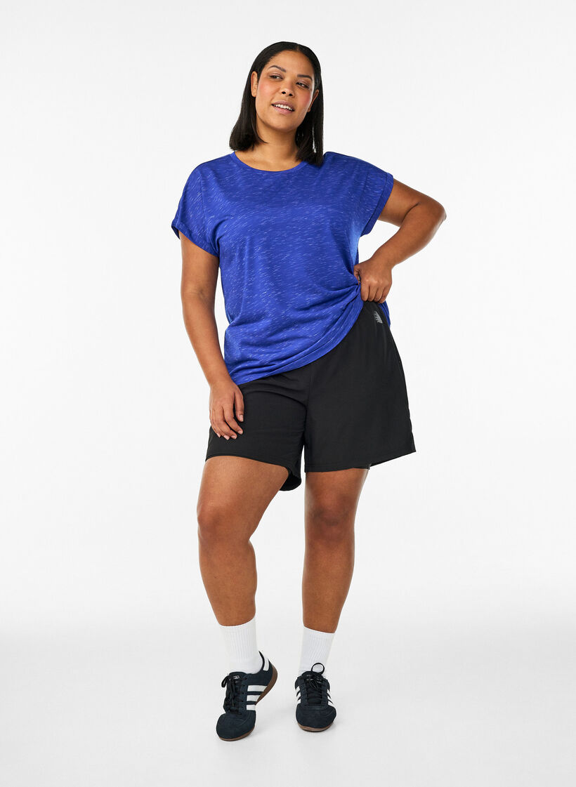 L&ouml;s tr&auml;ningst-shirt med korta &auml;rmar, Lila, Model image number 1