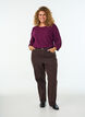 Blus med struktur och 3/4-&auml;rmar, Lila, Model image number 1