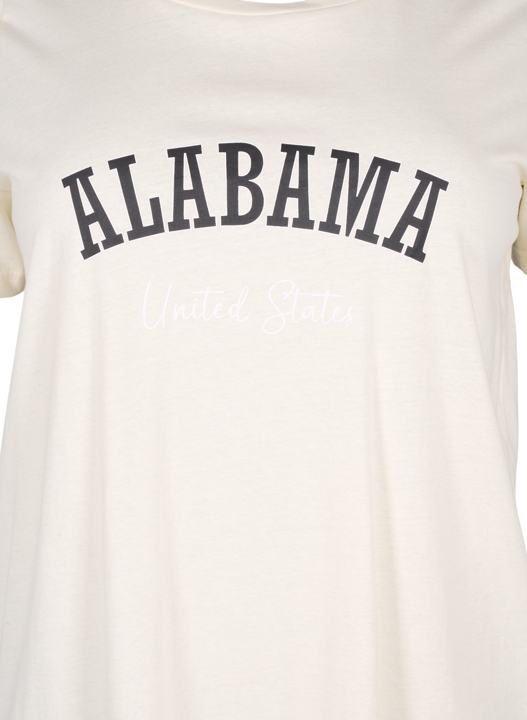 Zizzi T-shirt i bomull med text, Antique W. Alabama, Packshot image number 2