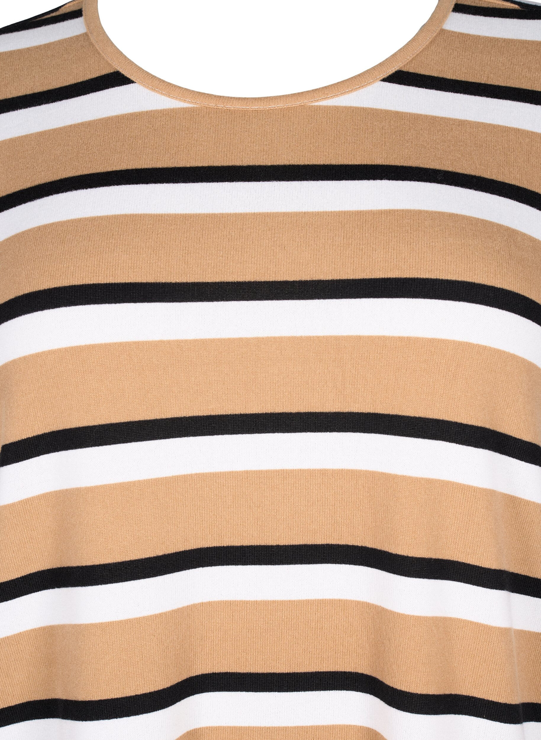 ZizziRandig blus med l&aring;nga &auml;rmar, Svart, Packshot image number 2