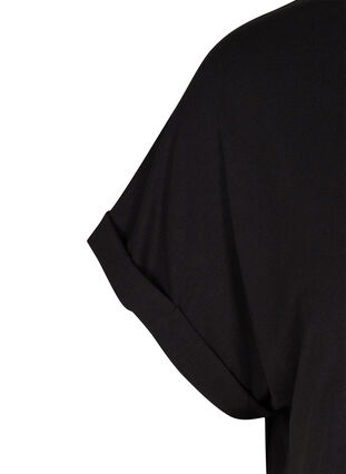 T-shirt i viskosmix med rund hals, Black, Packshot image number 2