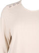 Blus med dekorativa knappar, Beige, Packshot image number 2