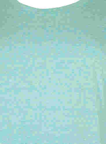 Melerad t-shirt med korta ärmar, Turquoise Mél, Packshot image number 2