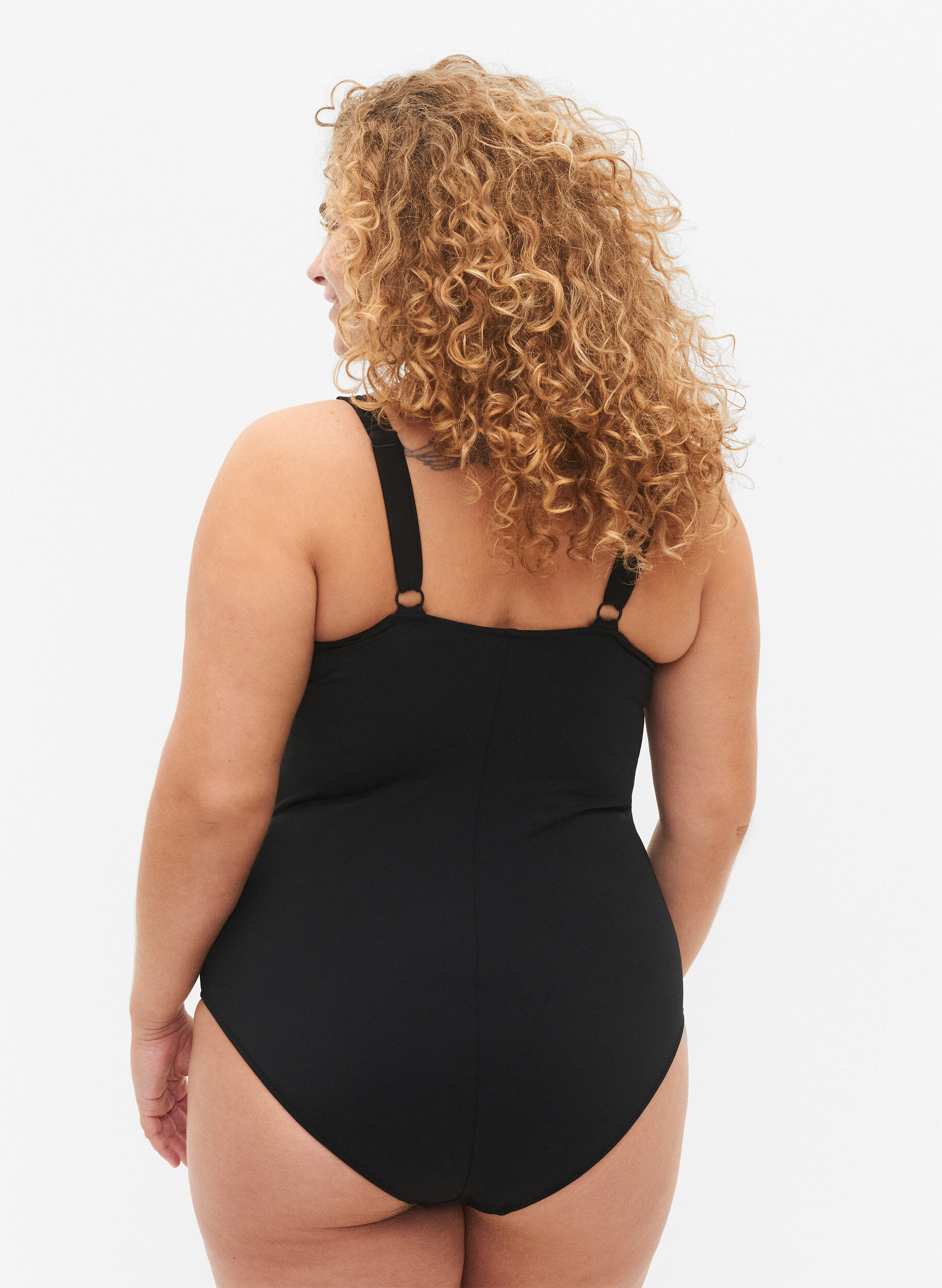 ZizziBaddr&auml;kt med draperade detaljer, Black, Model image number 1