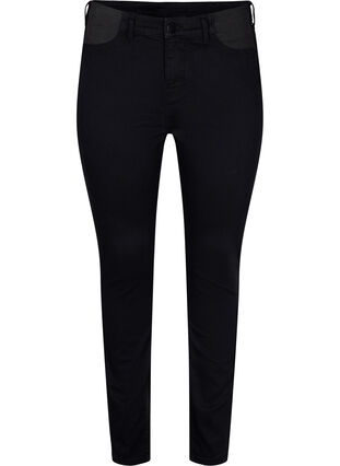 Super slim Amy jeans med resår i midjan, Black, Packshot image number 0