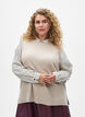 Stickad v&auml;st med ribbade kanter, Beige, Model image number 0