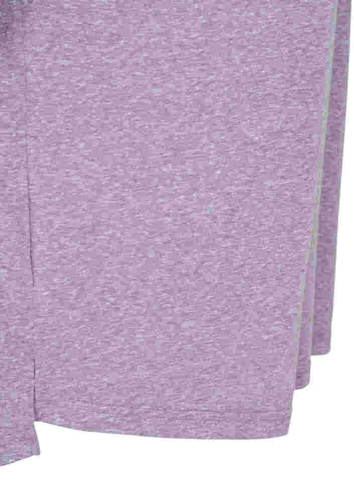 Melerad tröja med korta ärmar, Vintage Violet Mel., Packshot image number 3