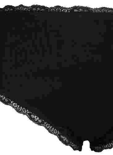 2-pack trosor med spetskant, Black/Black, Packshot image number 3