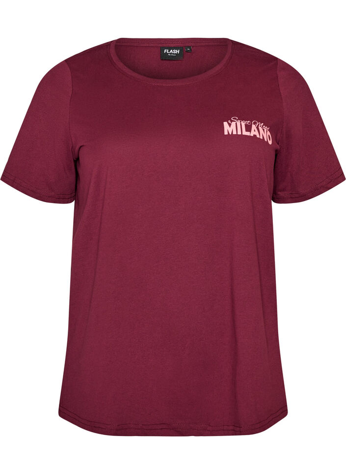 T-shirt med tryck, R&ouml;d, Packshot image number 0