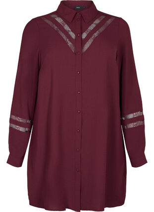 Långskjorta med spetsdetaljer, Winetasting, Packshot image number 0