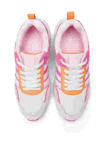 Sneakers med wide fit, White Pink, Packshot image number 3