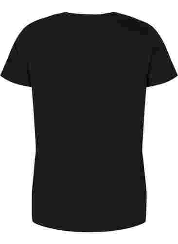  T-shirt till träning med print, Black w. copper logo, Packshot image number 1