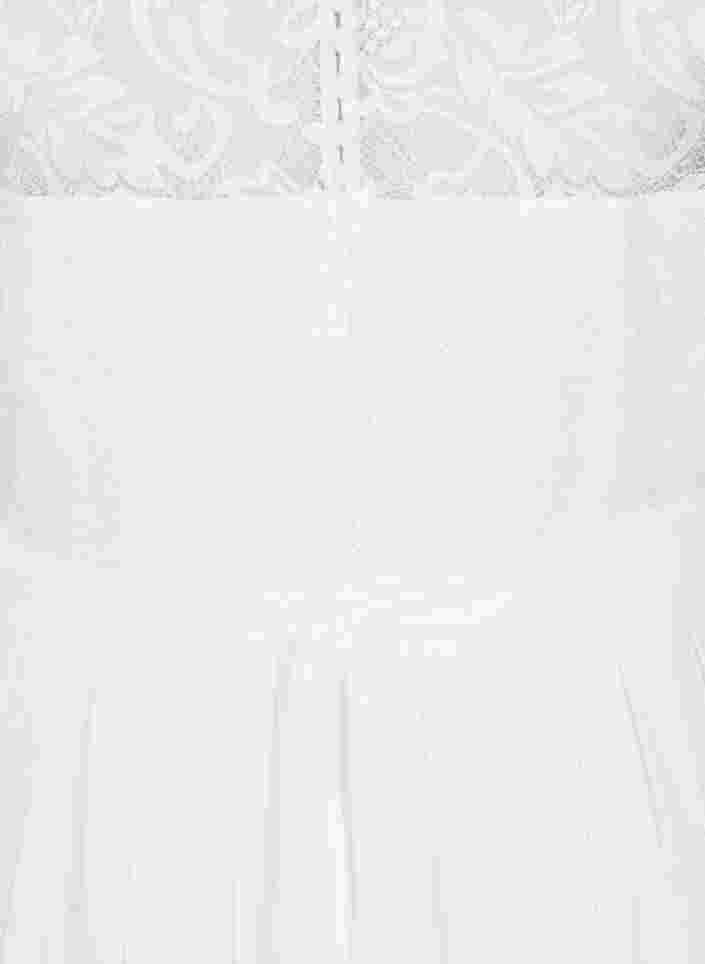 Ärmlös brudklänning med spets och plisserad kjol , Star White, Packshot image number 3