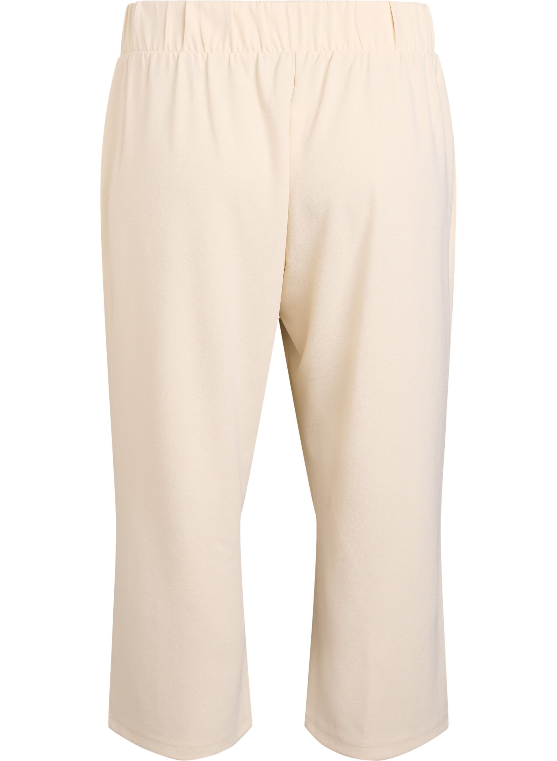 ZizziByxor med l&ouml;s passform och 7/8-l&auml;ngd, Beige, Packshot image number 1