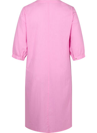 Lång skjortklänning med 3/4-ärmar, Begonia Pink, Packshot image number 1