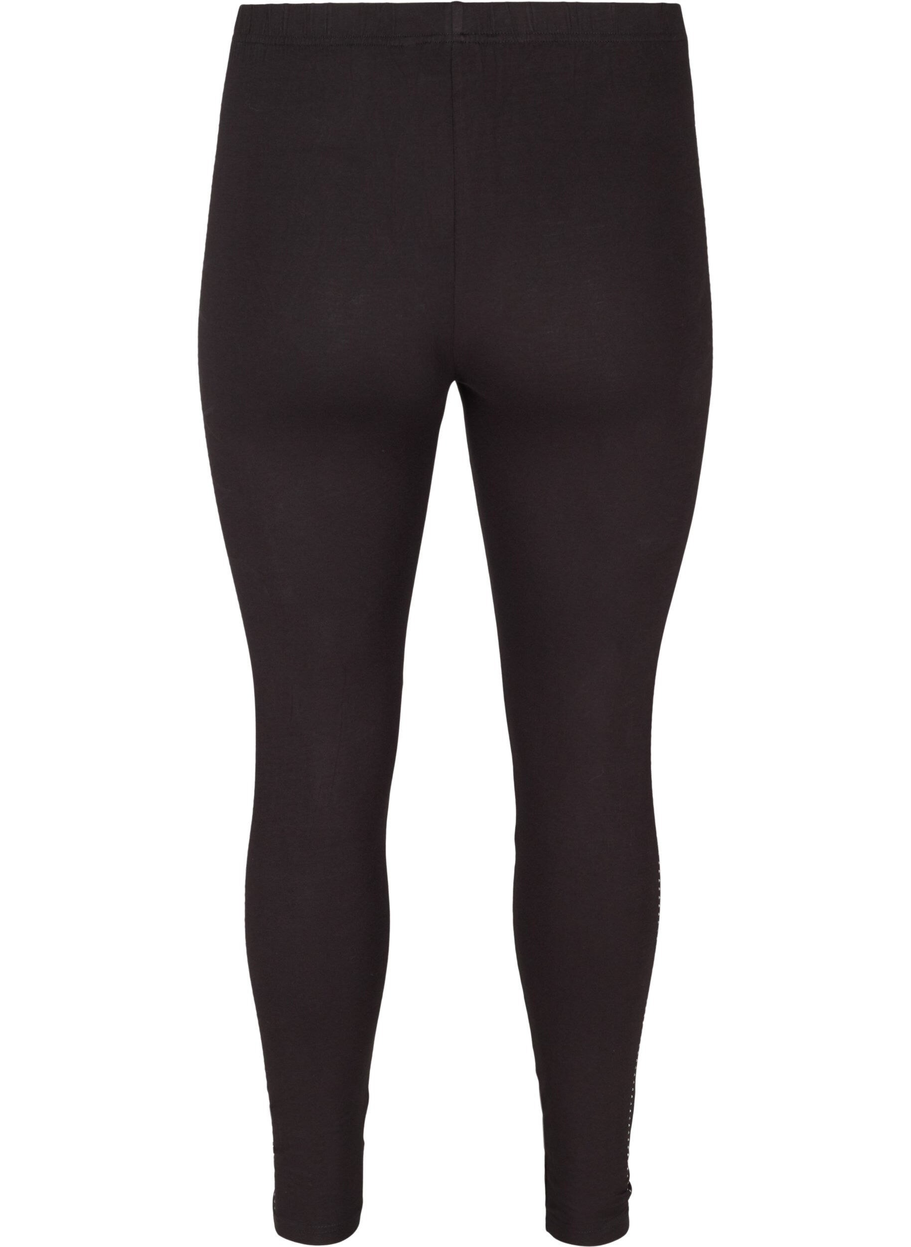 Zizzi Leggings i viskos med strass, Black, Packshot image number 1