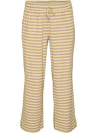 Randiga pyjamasbyxor med h&ouml;g midja och vida ben, Gul