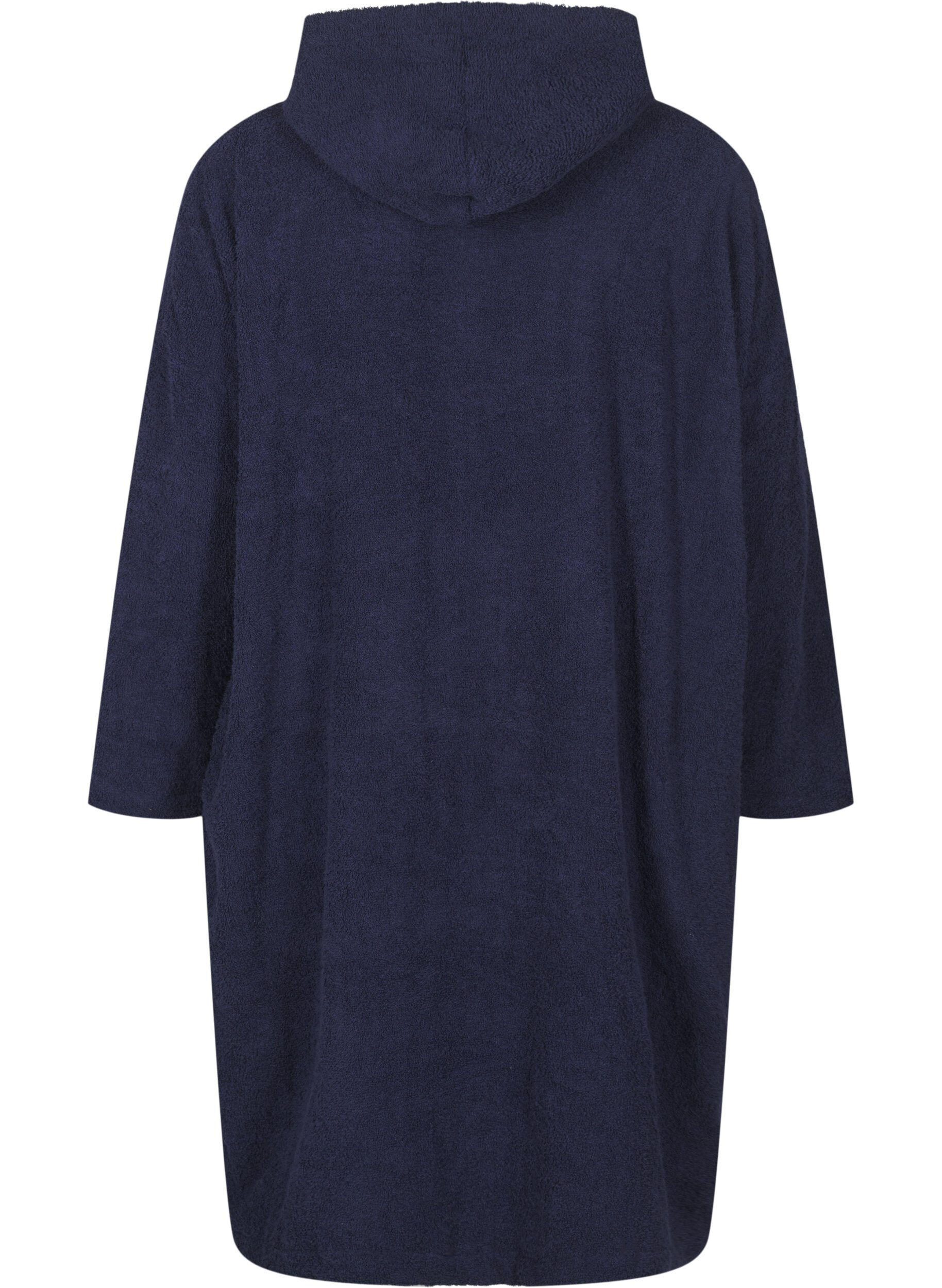Zizzi Frott&eacute;poncho med huva, Navy Blazer, Packshot image number 1