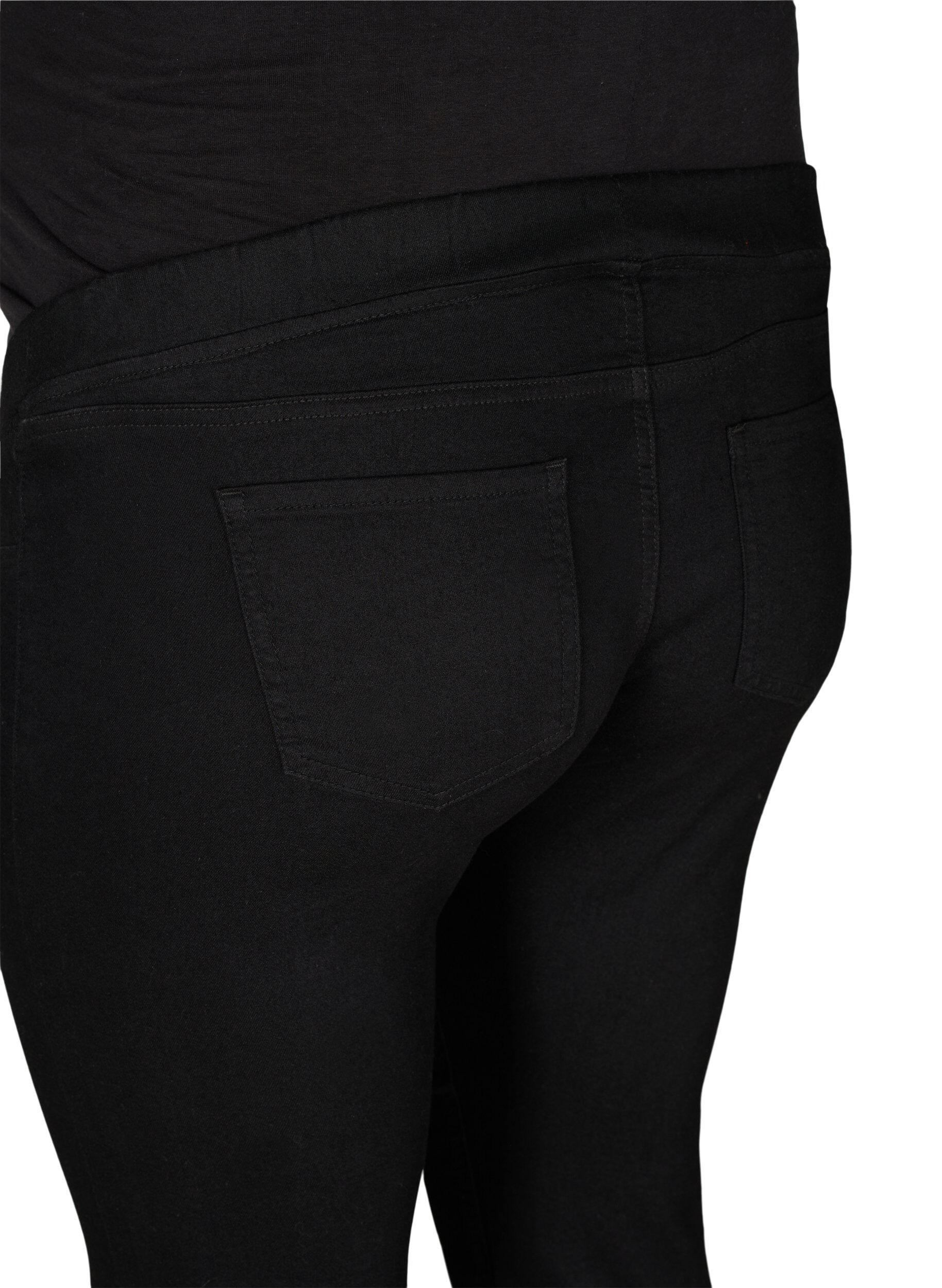 Zizzi Gravidjeggings med bakfickor, Black, Packshot image number 3