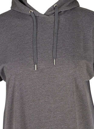 Lång sweatshirt med korta ärmar, Dark Grey Melange, Packshot image number 2