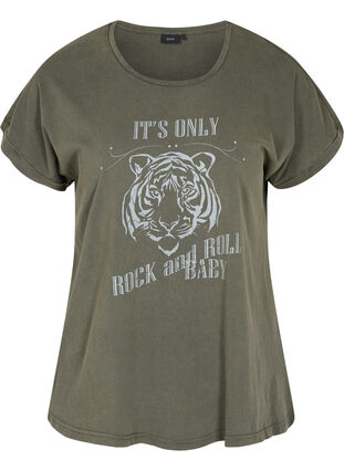 T-shirt i ekologisk bomull med tryck, Ivy acid Lion as s, Packshot image number 0