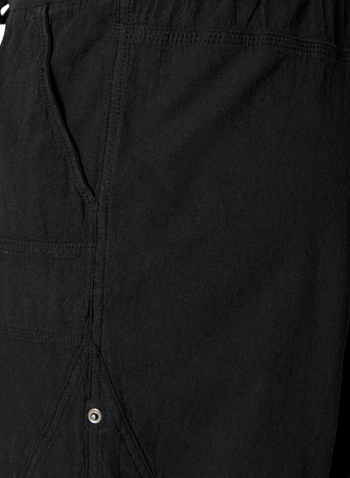 L&ouml;sa shorts i bomull med fickor, Svart, Packshot image number 3