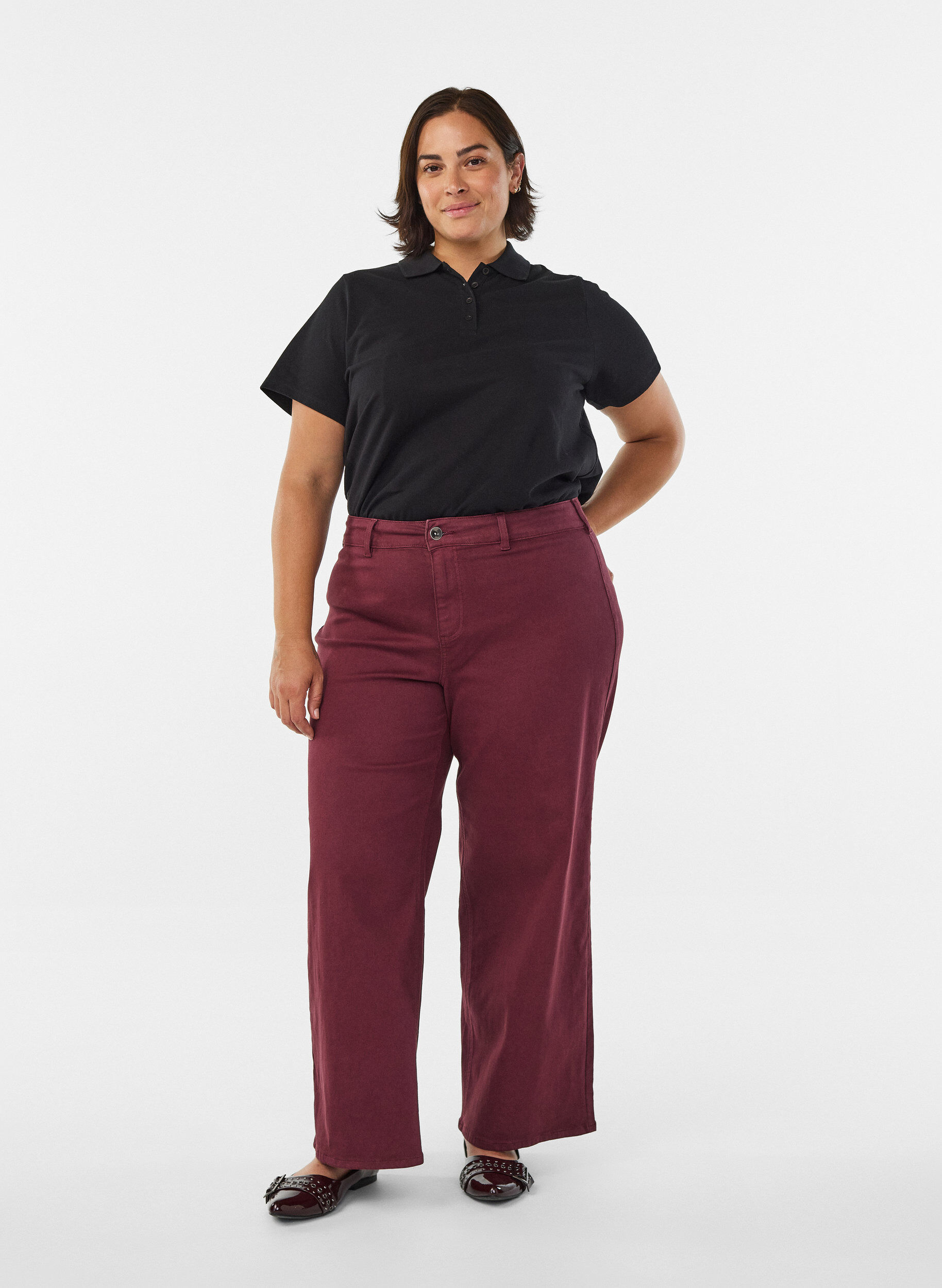 Zizzi Kort&auml;rmad pik&eacute;tr&ouml;ja, Svart, Model image number 1