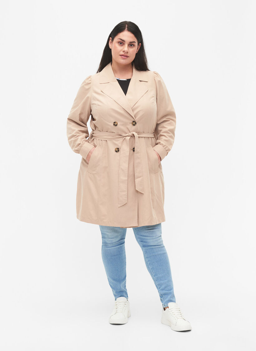 Trenchcoat med bälte och fickor, Nomad, Model image number 2