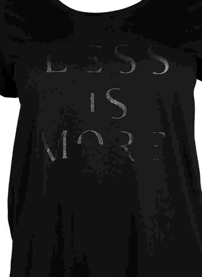  T-shirt till träning med print, Black w.Less Is More, Packshot image number 2