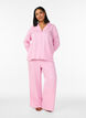 Pyjamasskjorta i seersucker med l&aring;nga &auml;rmar, Rosa, Model image number 1