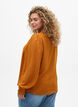Blus med genomskinliga ärmar och smock, Orange, Model image number 2