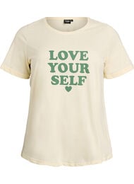 T-shirt med tryck, Gul