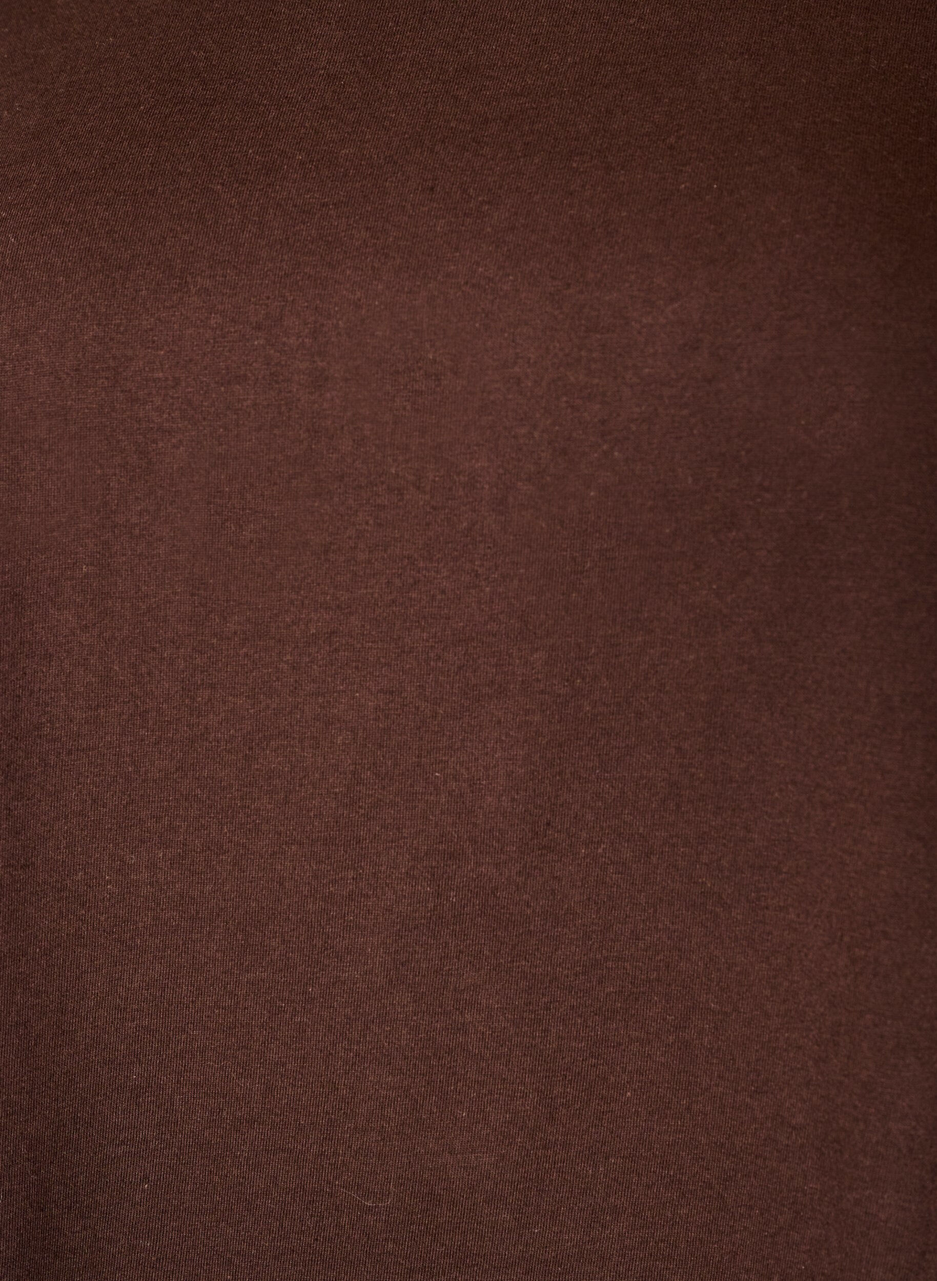 ZizziT-shirt i bomull med virkad detalj, Brun, Packshot image number 2