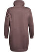 Kort sweatshirtkl&auml;nning med h&ouml;g krage och fickor, Brun, Packshot image number 1