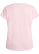 Kort&auml;rmad t-shirt i bomullsmix, Rosa, Packshot image number 1