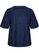 Blus med struktur och glitter, Bl&aring;, Packshot image number 0