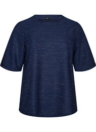 Blus med struktur och glitter, Bl&aring;