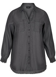 Långärmad skjorta i lyocell, Grey Denim