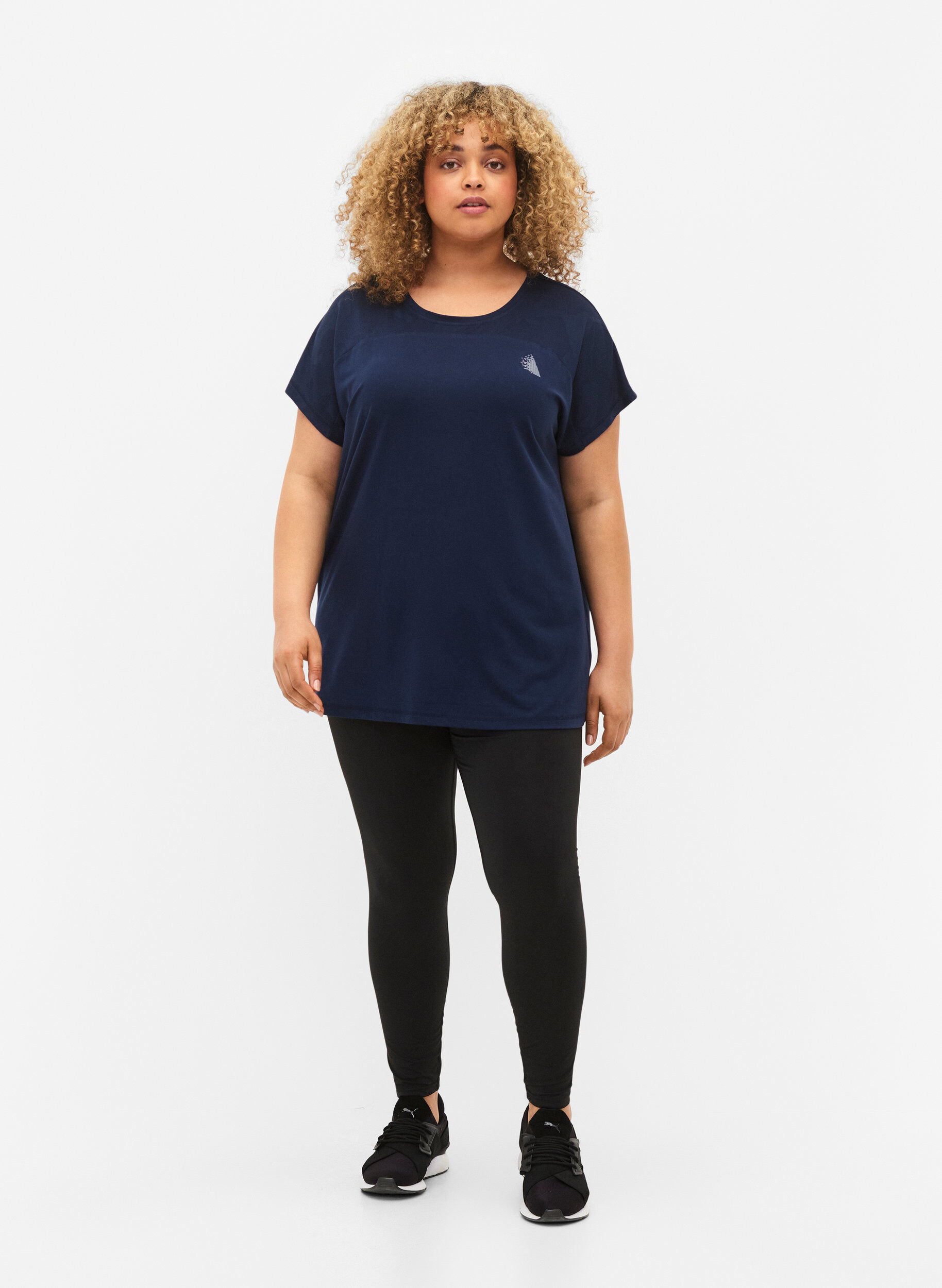 Zizzi Tr&auml;ningstr&ouml;ja med rund hals, Black Iris ASS, Model image number 2