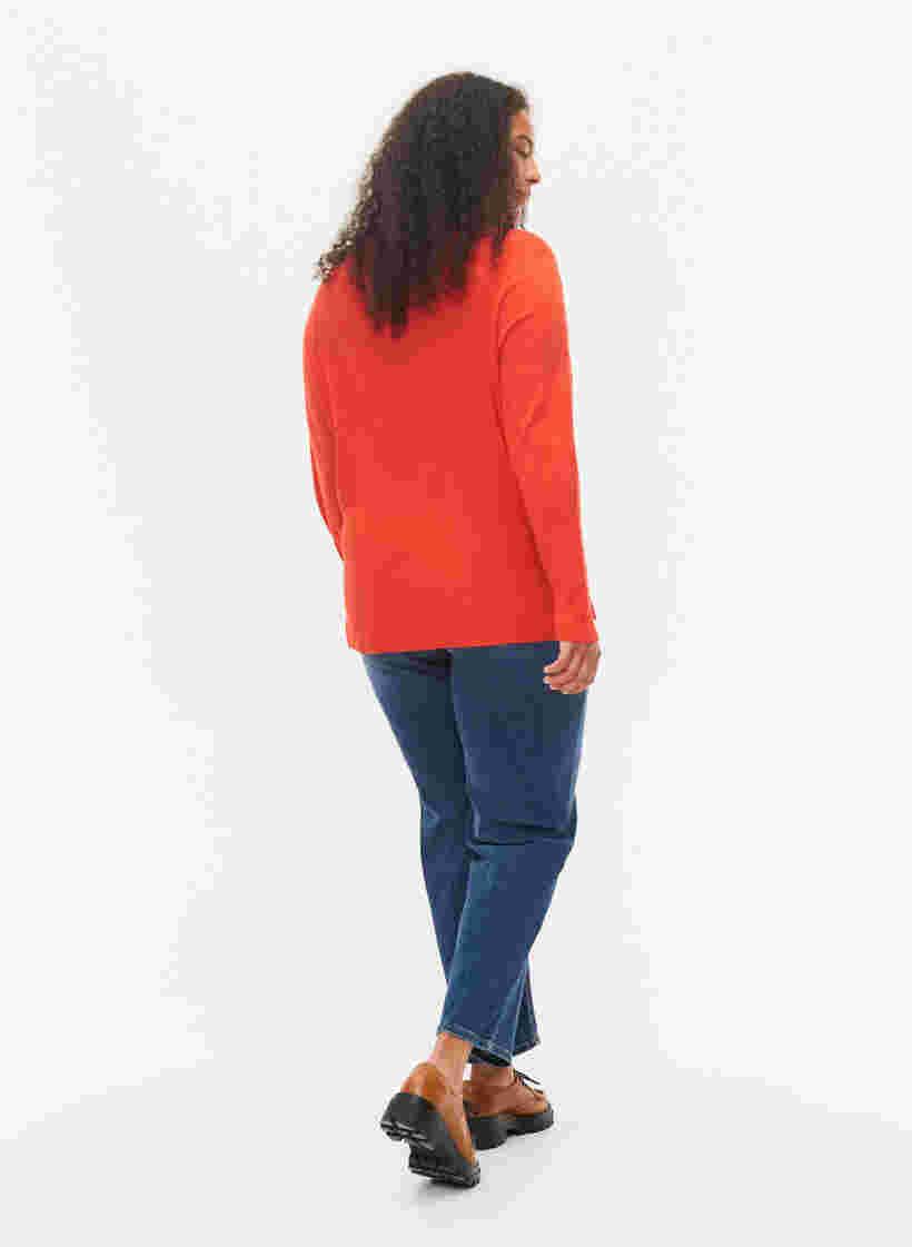 Gemma jeans med hög midja och push up, Blue denim, Model image number 1