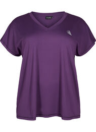 Tränings t-shirt med v-ringning och lös passform, Purple Pennant