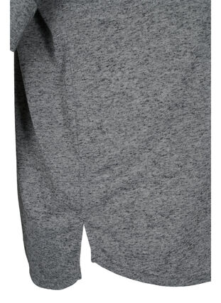 Melerad tröja med korta ärmar, Black Mel., Packshot image number 3