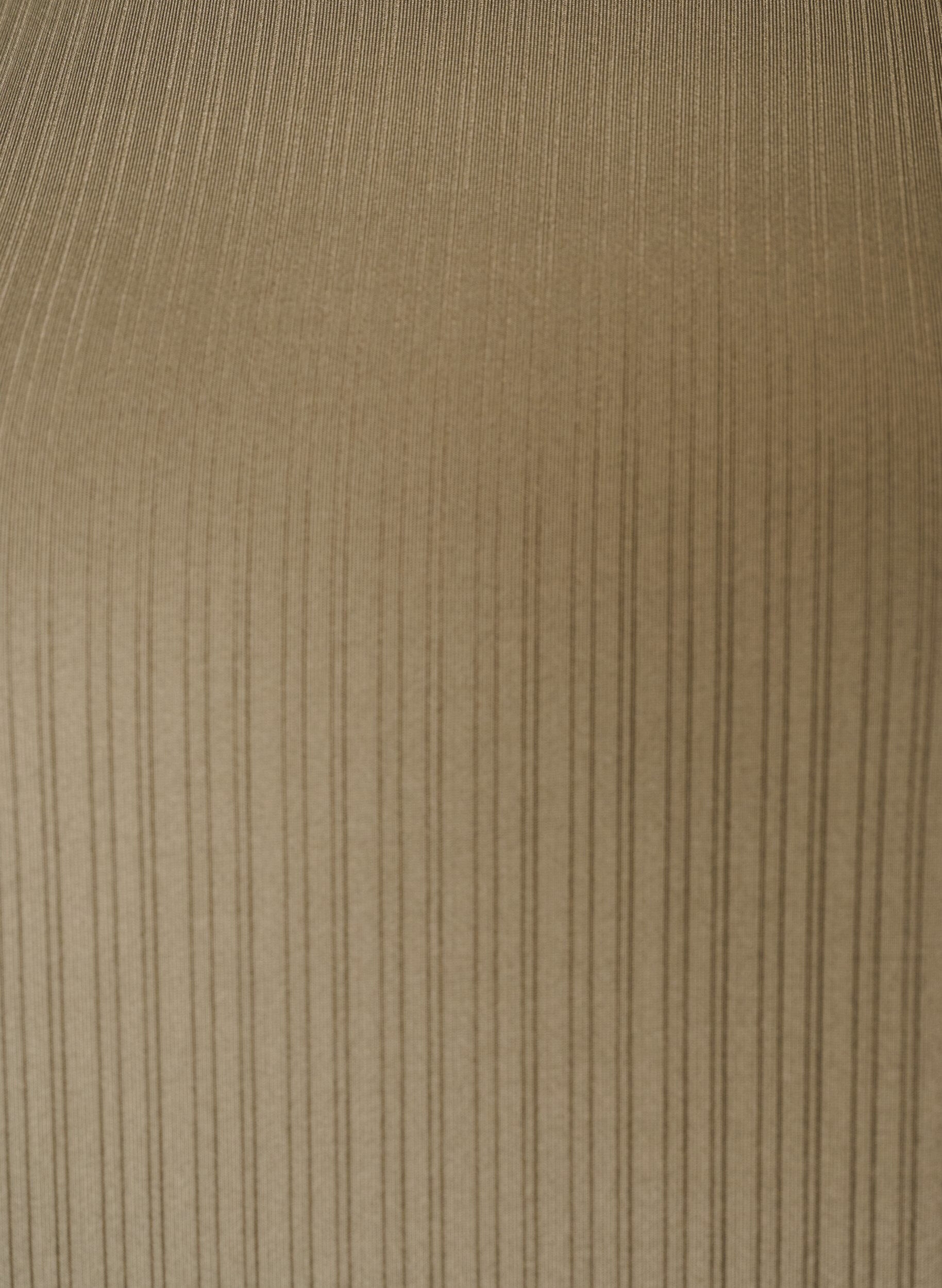 ZizziBlus i jersey med texturerade r&auml;nder och smock i nederkanten, Brun, Packshot image number 2