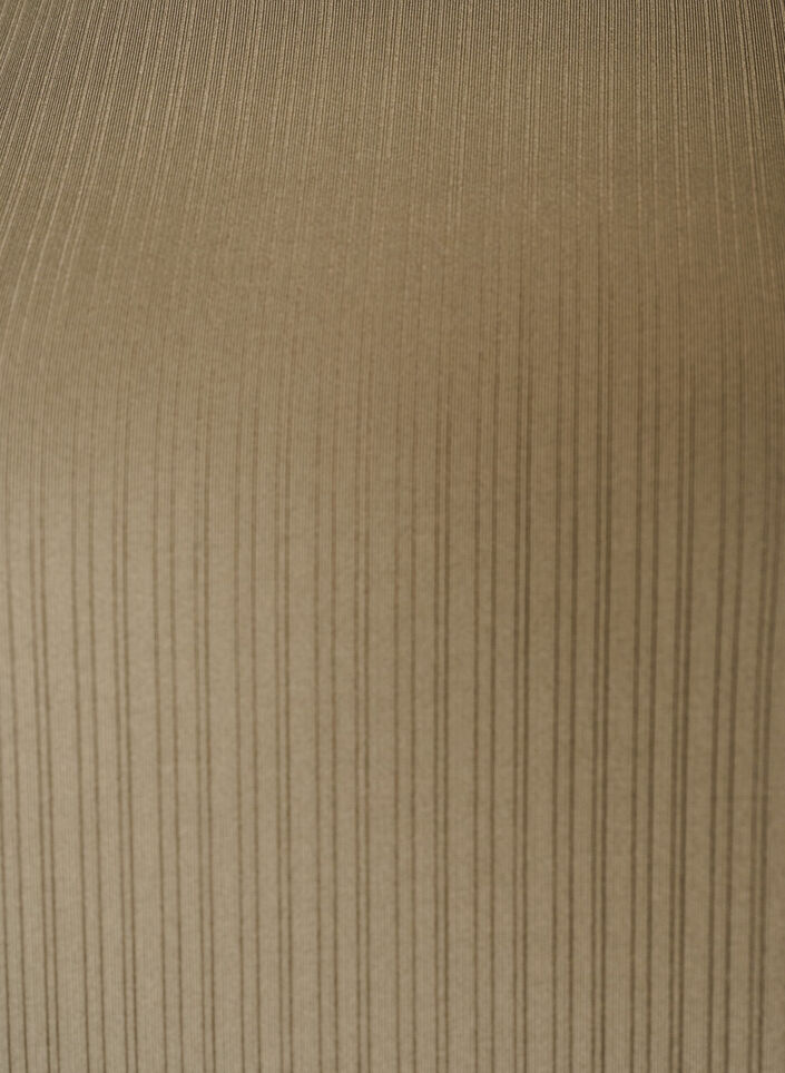 Blus i jersey med texturerade r&auml;nder och smock i nederkanten, Brun, Packshot image number 2