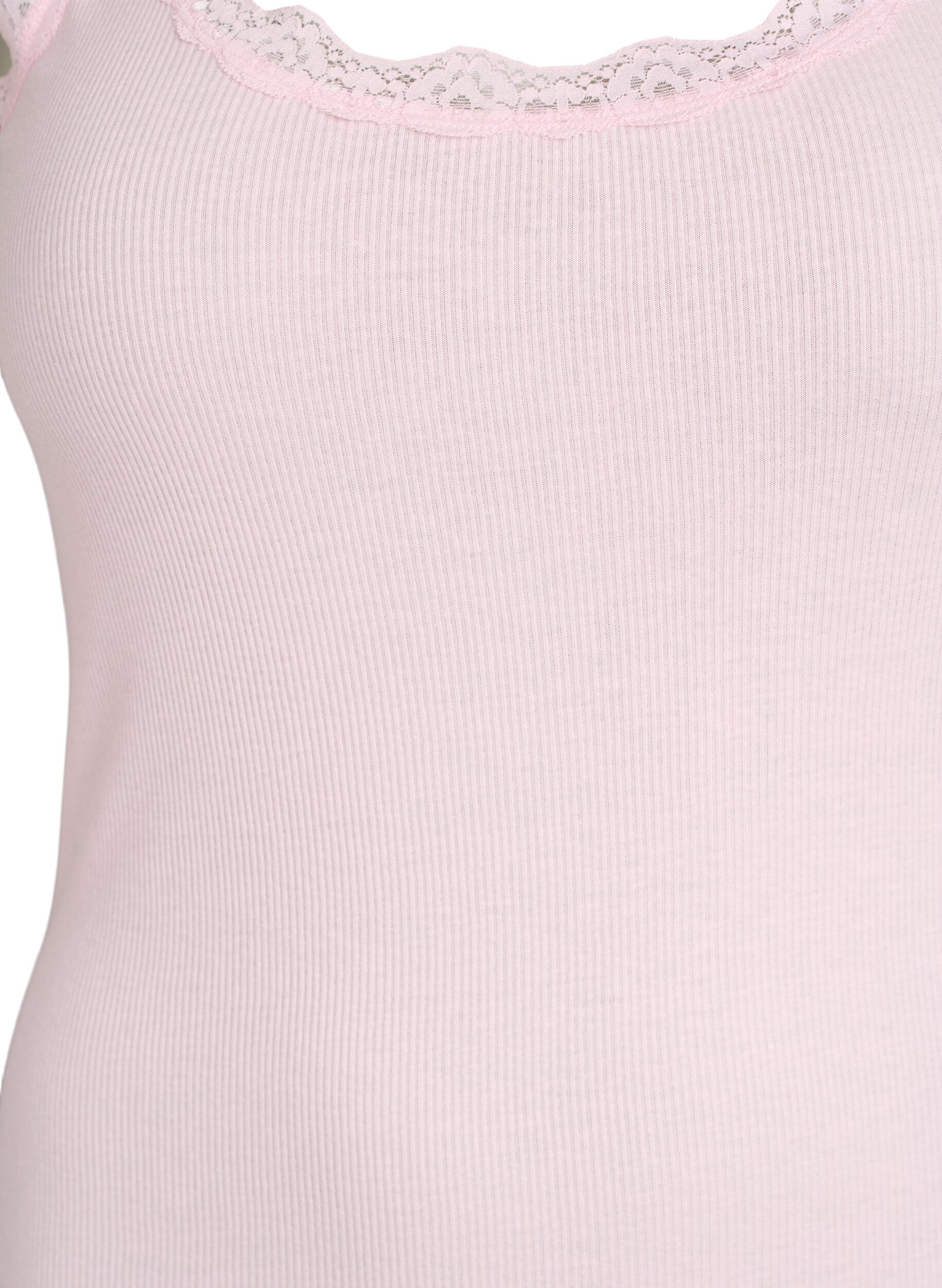 Zizzi Topp med spetskant, Rosa, Packshot image number 2