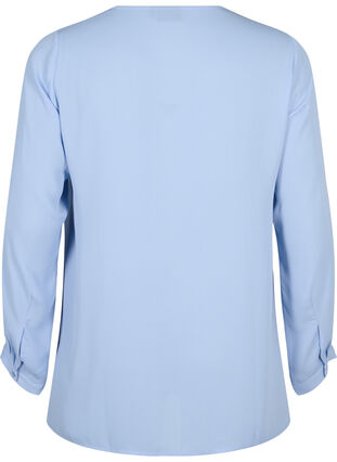 Enfärgad skjorta med V-ringning, Serenity, Packshot image number 1
